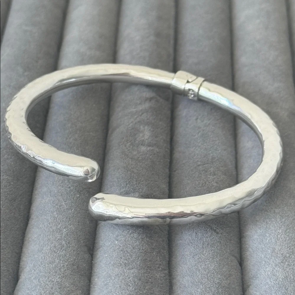 925 Sterling Silver Cuff Hammered Bypass Electroform Bracelet Made in Thailand